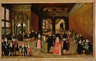 Bal à la cour d'Henri IV peinture sur bois par Louis de Caulery vers 1610