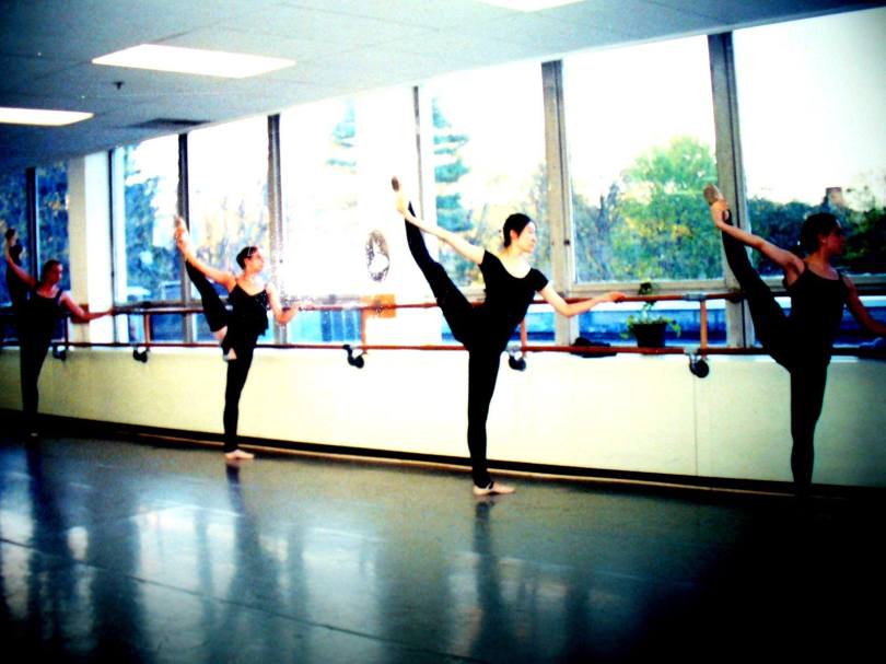 Dancers stretching