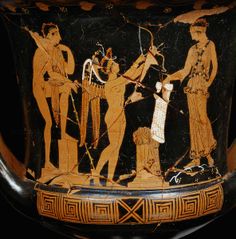 Meeting of Jason and Medea, amor between them prelude of Euripede's tragedy